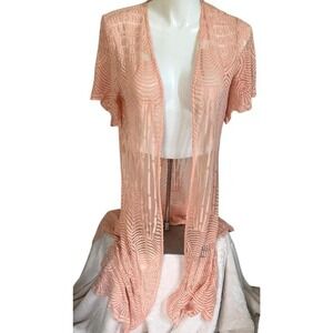 Maurices Womens Kimono Peach / Coral Size XL
